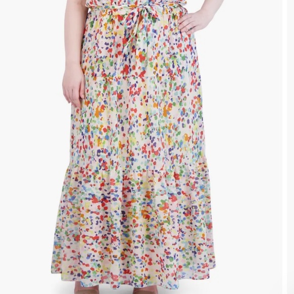 Julia Jordan Print Belted Tiered Maxi Dress Size 8‎ - Picture 5 of 16